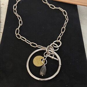 Twisted Silver Toggle link necklace 18”